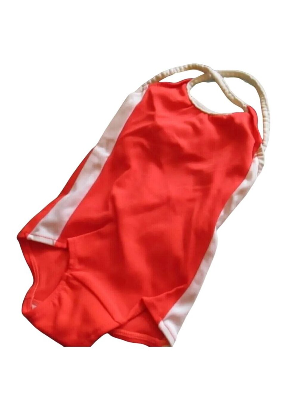 Vintage 1980's GIRLS 3X 3T  Swimsuit RED/WHITE 1 Piece swim suit CASTAWAYS NEW